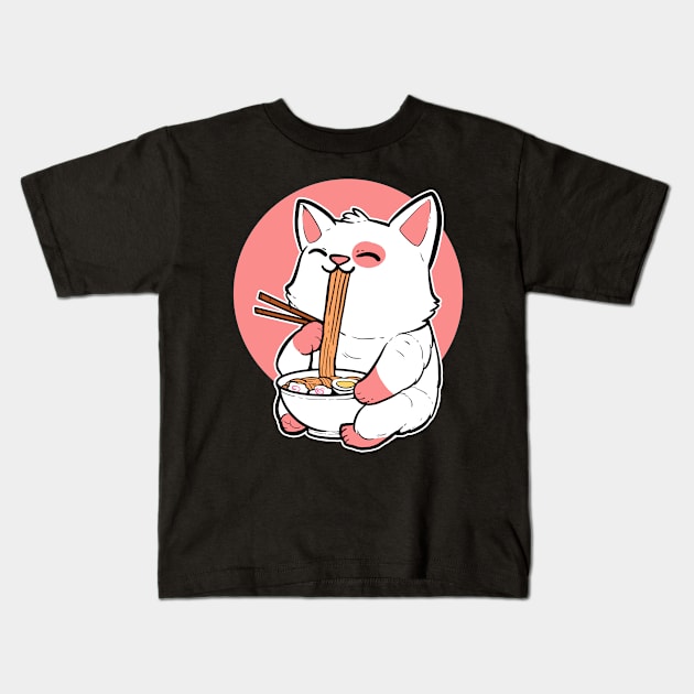 Anime Cat Japanese Manga Cats Japanese Art Lover Kids T-Shirt by amango